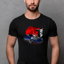 T-shirt cars godzilla